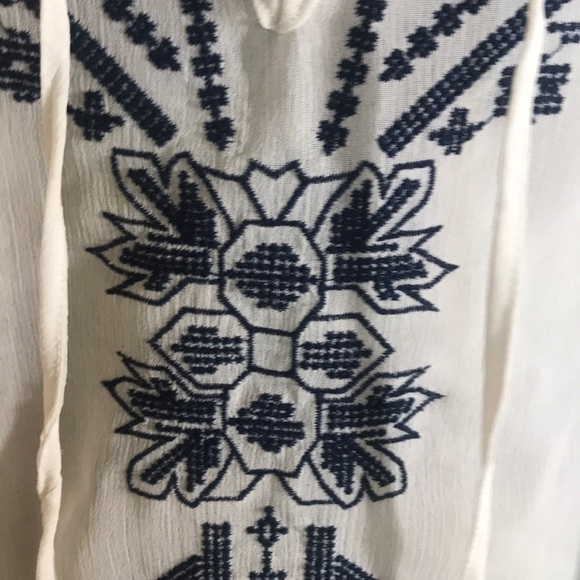 “TRISTAN” Embroidered Sheer Blouse . - Picture 2 of 13